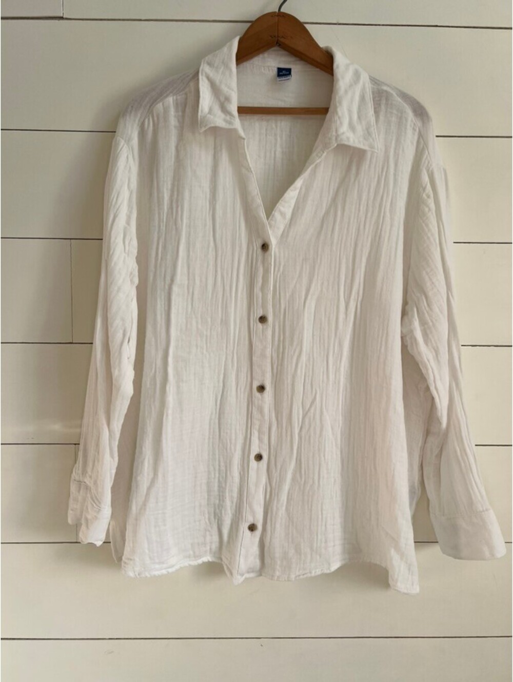 Old Navy Gauzy Cotton Button Down Women's Size XL Petite Summer Beachy Boho